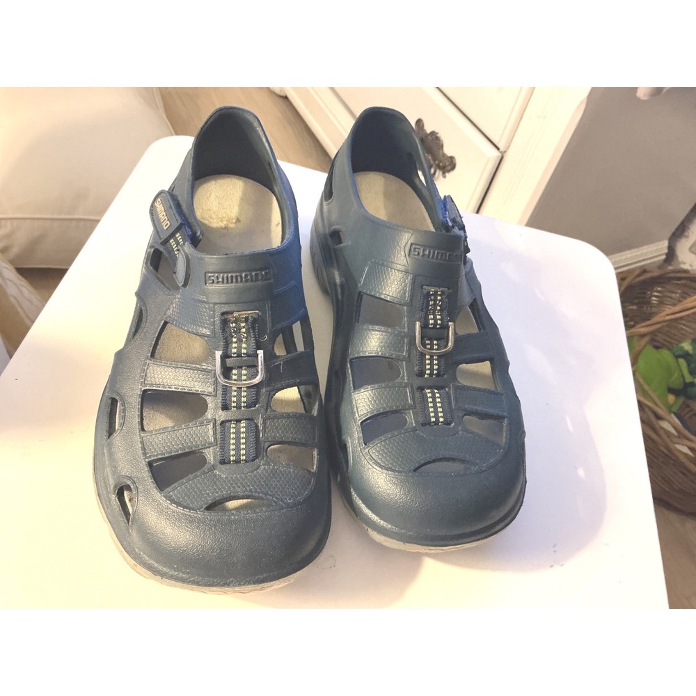 Shimano Evair Marine Shoes Navy Blue Fisherman Water Sandals Women size 9